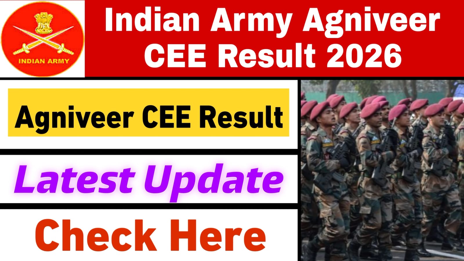 Indian Army Agniveer CEE Result 2025